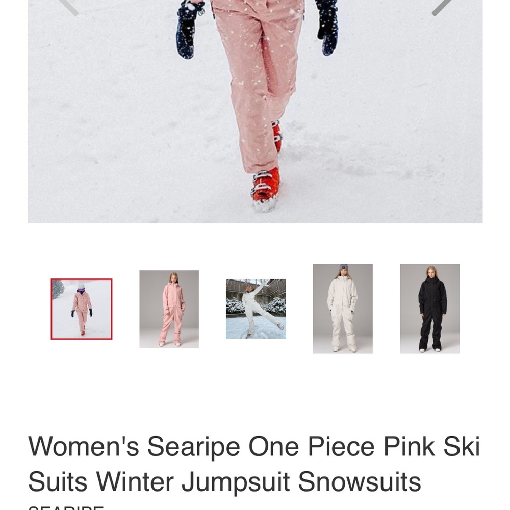Searipe: Women's Pink Ski Jumpsuit Size: Small